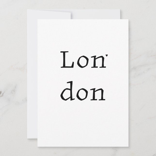 London - minimalistic typography card (Front)