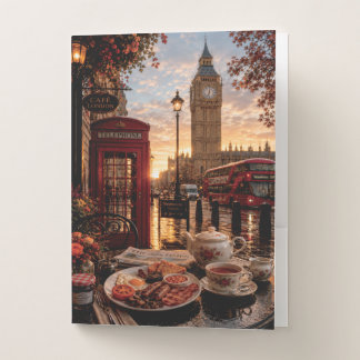 London Morning Big Ben Red Telephone Pocket Folder