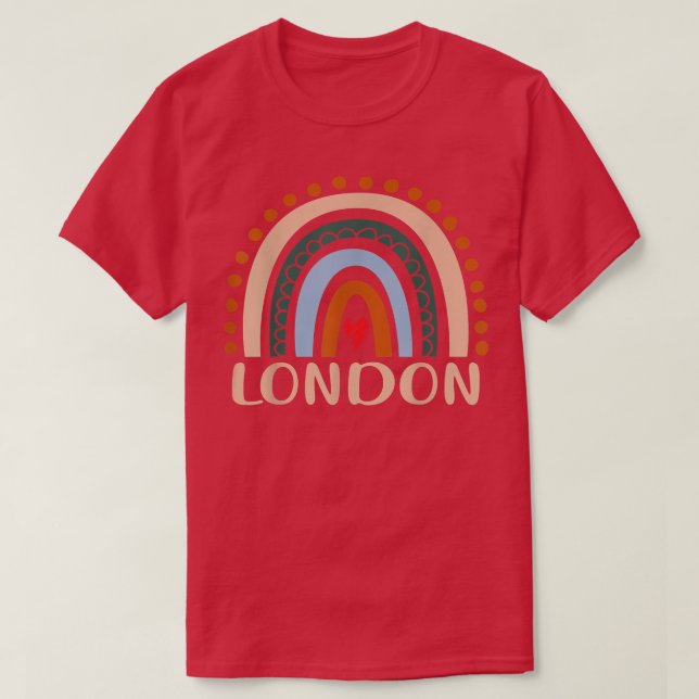 London Name Personalized Funny Women Rainbow Londo T-Shirt (Design Front)