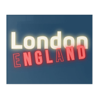 London Neon Lights Typography Contemporary Acrylic Print