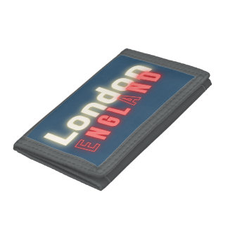 London Neon Lights Typography Contemporary Trifold Wallet