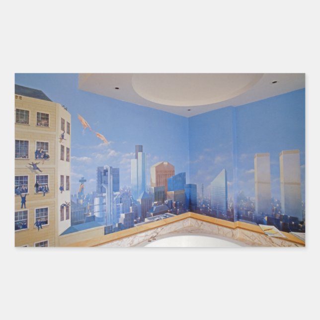 London New York Crash Rectangular Sticker (Front)