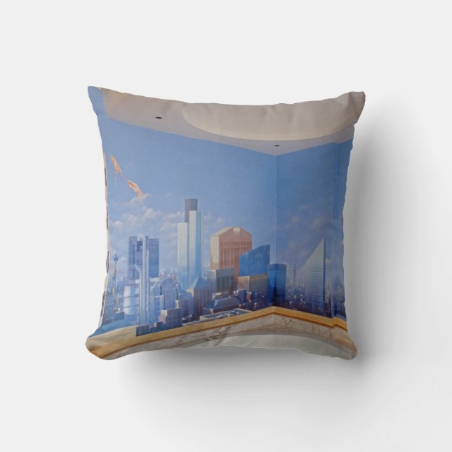London New York Crash Throw Pillow (Front)