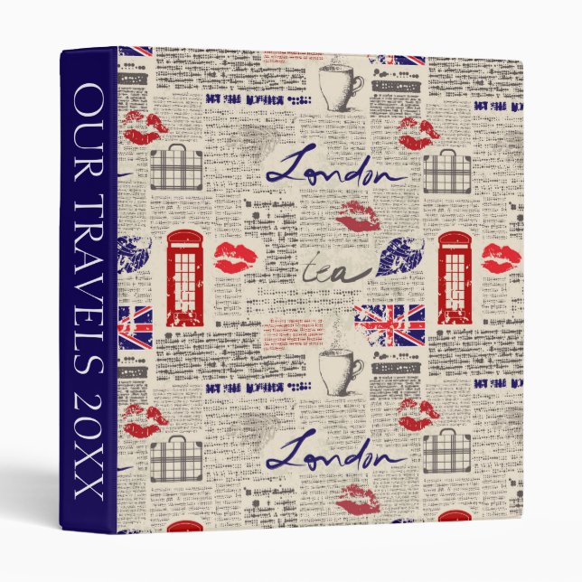 London Newspaper Pattern Binder (Front/Spine)