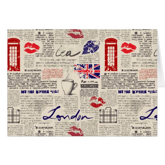 London Newspaper Pattern Cards (Front Horizontal)