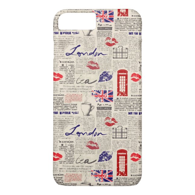 London Newspaper Pattern Case-Mate iPhone Case (Back)