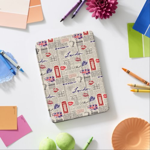 London Newspaper Pattern iPad Air Cover