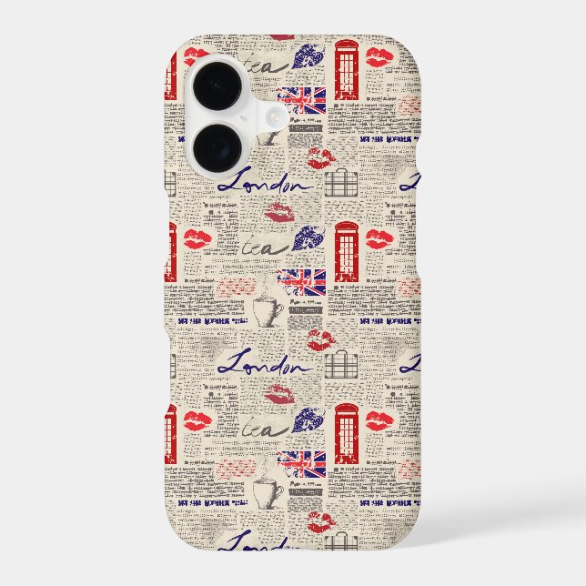 London Newspaper Pattern Iphone Case (Back)