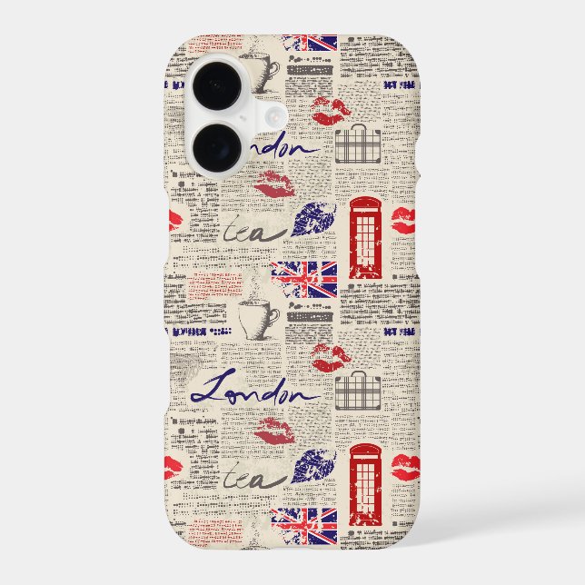 London Newspaper Pattern Iphone Case (Back)