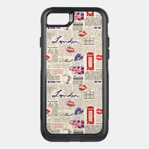 London Newspaper Pattern OtterBox Commuter iPhone SE87 Case
