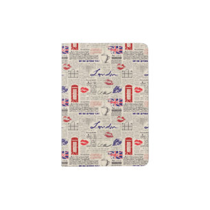 London Newspaper Pattern Passport Holder