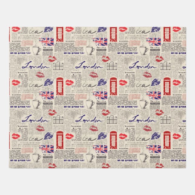 London Newspaper Pattern Rug (Front)