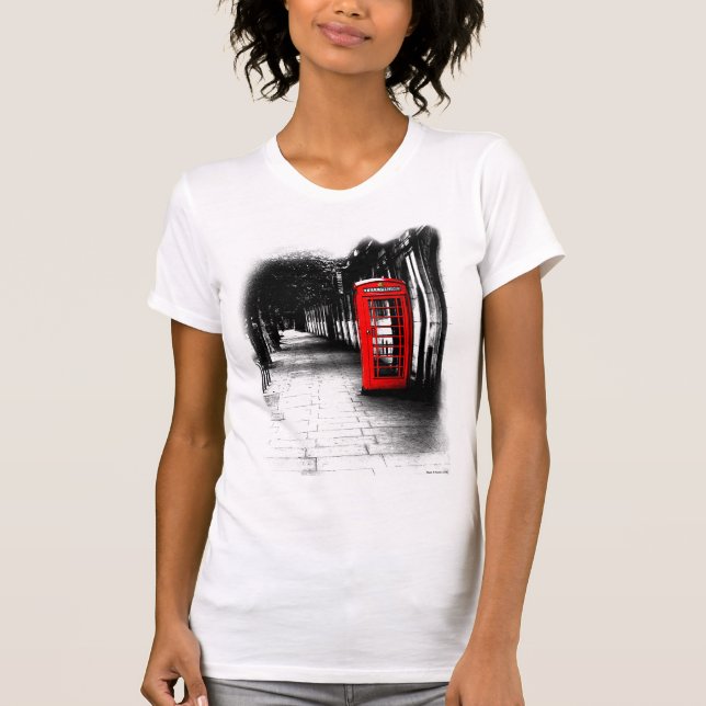 London On The Phone - Red British Phone Booth T-Shirt (Front)
