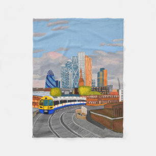 London Overground train Fleece Blanket 
