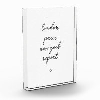 'London Paris New York Repeat' Acrylic block