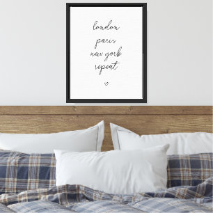 'London Paris New York Repeat' Canvas Print