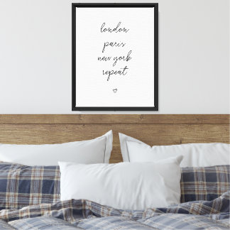 'London Paris New York Repeat' Canvas Print