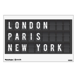 london, paris & new york Wall Decal