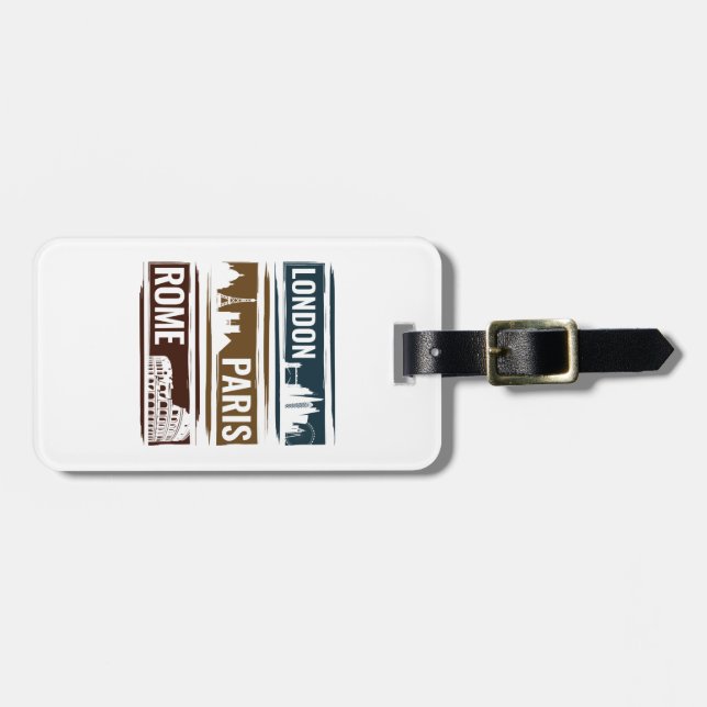 London Paris Rome Luggage Tag (Front Horizontal)