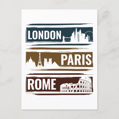 London Paris Rome Postcard