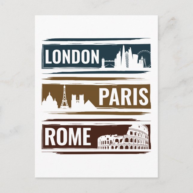 London Paris Rome Postcard (Front)
