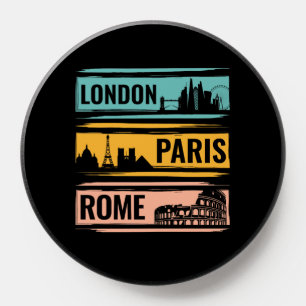 London Paris Rome Traveler Travel PopSocket
