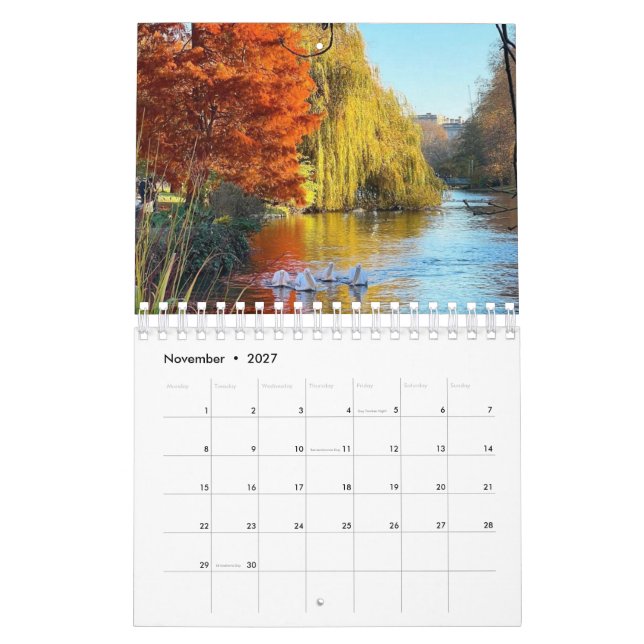 London Park Wildlife Tranquility Calendar (Nov 2027)