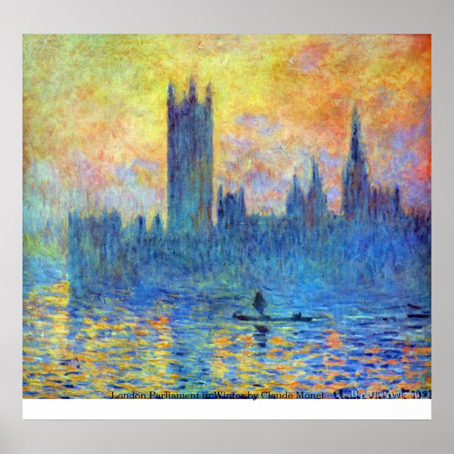 London Parliament in Winter by Claude Monet Poster (Front)