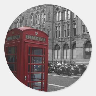 London Phone Booth Classic Round Sticker