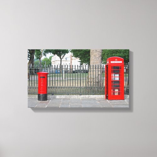 London phone booth  postbox canvas print