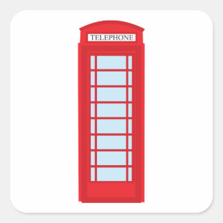 London phone booth square sticker