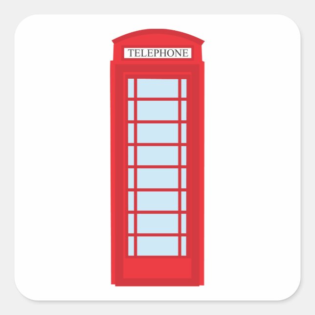 London phone booth square sticker (Front)