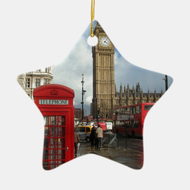 London Phone box & Big Ben (St.K) Ceramic Ornament (Front)
