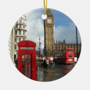 London Phone box & Big Ben (St.K) Ceramic Ornament