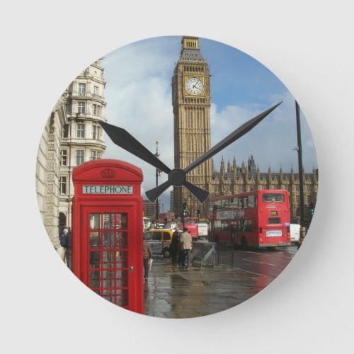 London Phone box  Big Ben StK Round Clock