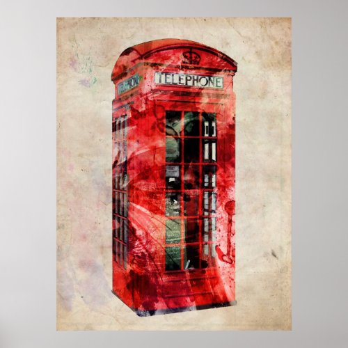 London Phone Box Poster