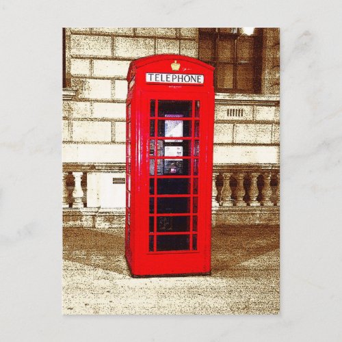 London Phone Box poster edge effect Postcard