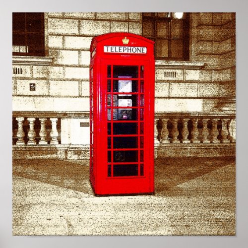 London Phone Box poster edge effect Poster