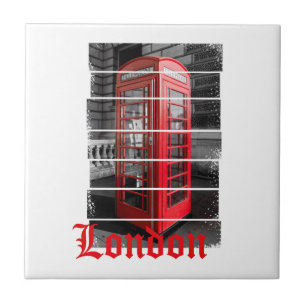London Phone Box Vintage Souvenir Ceramic Tile
