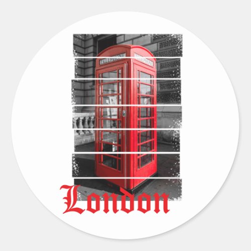 London Phone Box Vintage Souvenir Classic Round Sticker