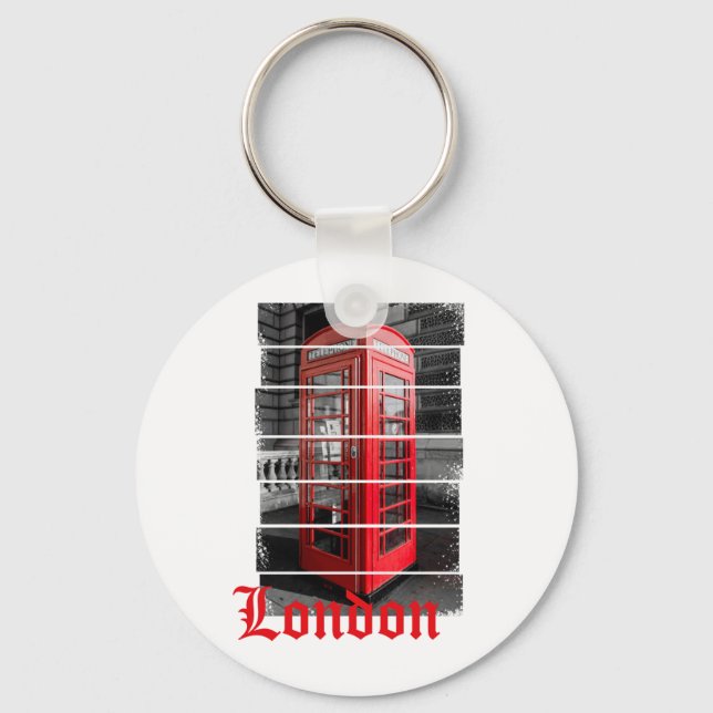 London Phone Box Vintage Souvenir Keychain (Front)