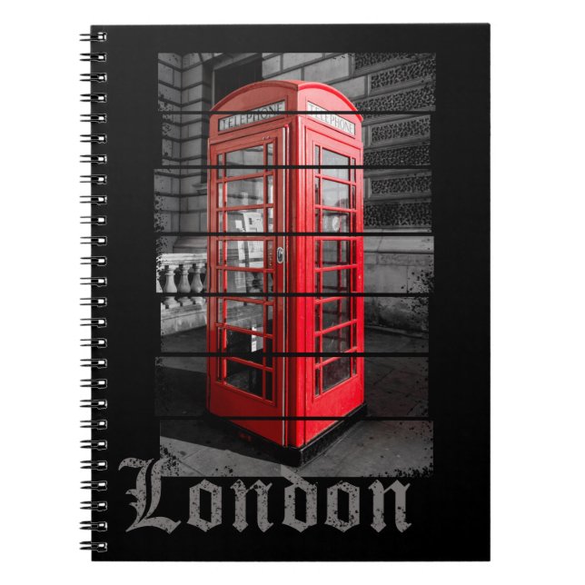 London Phone Box Vintage Souvenir Notebook (Front)