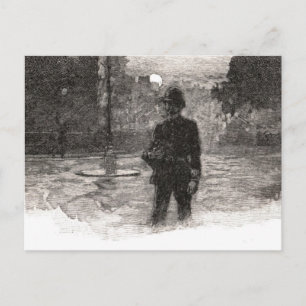London Policeman at Night Postcard