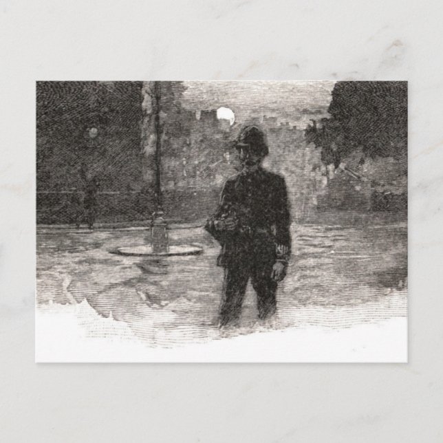 London Policeman at Night Postcard (Front)