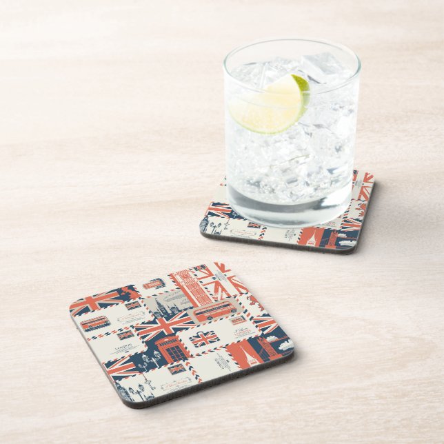 London Post Cork-Backed Coasters (Right Side)