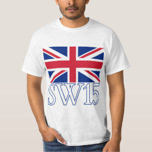 London Postcode SW15 with Union Jack T-Shirt