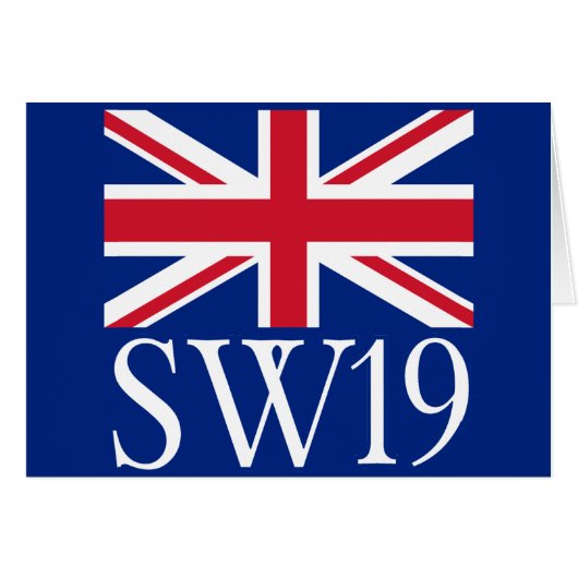London Postcode SW19 with Union Jack Cards (Front Horizontal)