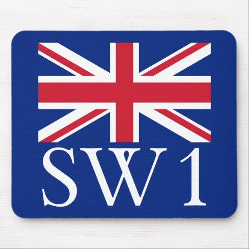 London Postcode SW1 with Union Jack Mouse Pad