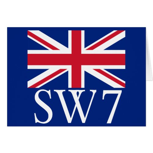 London Postcode SW7 with Union Jack