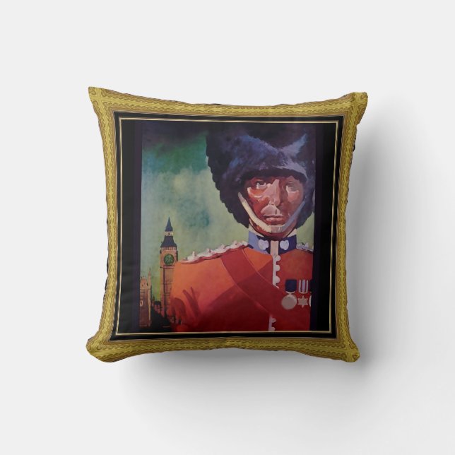 London Poster Throw Pillow (Front)